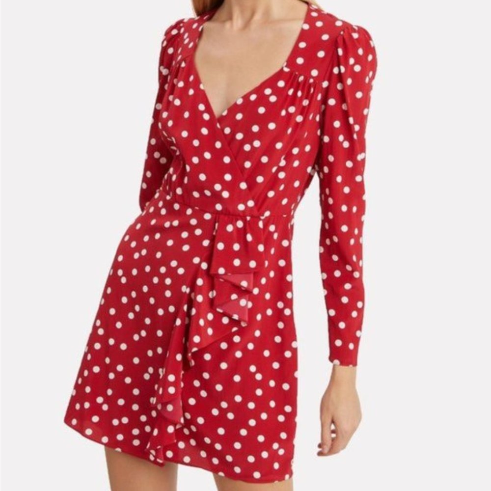 Intermix Red Florence Polka Dot Mini Dress